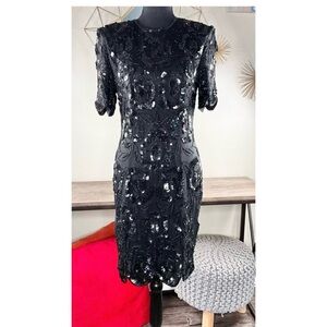 Vintage Tulip Hem Sequin Dress